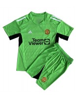 Manchester United Brankářské Domácí dres pro děti 2023-24 Krátký Rukáv (+ trenýrky)